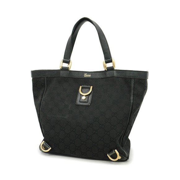 GUCCI Handbags - Gucci Tote Bag GG Canvas Abby 130739 Leather Black Women's